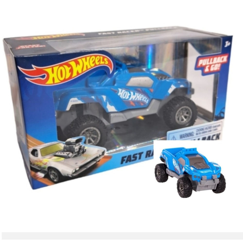 Hot Wheels Pullback & Go Fast Racer - Dawgzilla Blue Truck Ages 3+